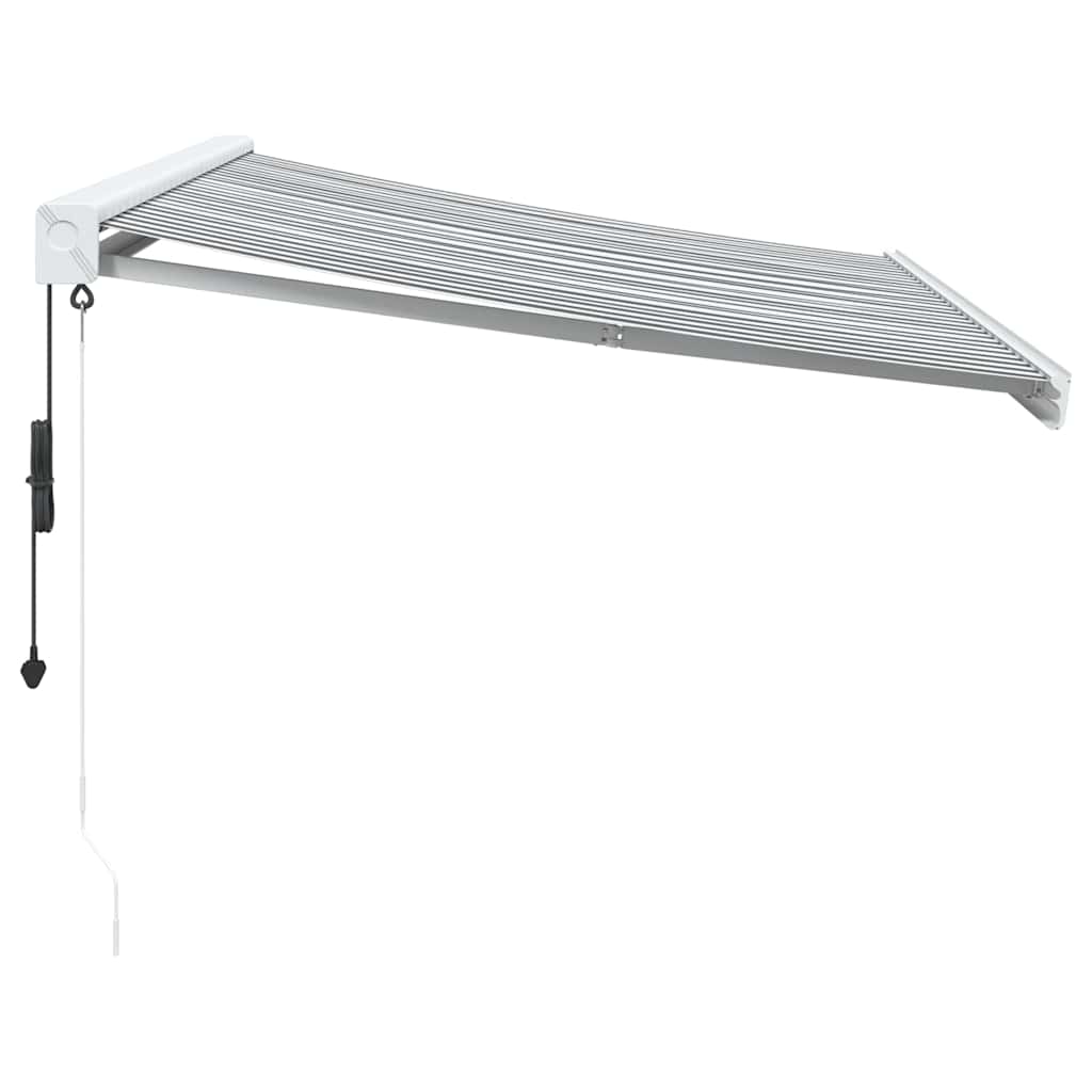 Tenda na uvlačenje antracit-bijela 3,5x2,5 m tkanina i aluminij