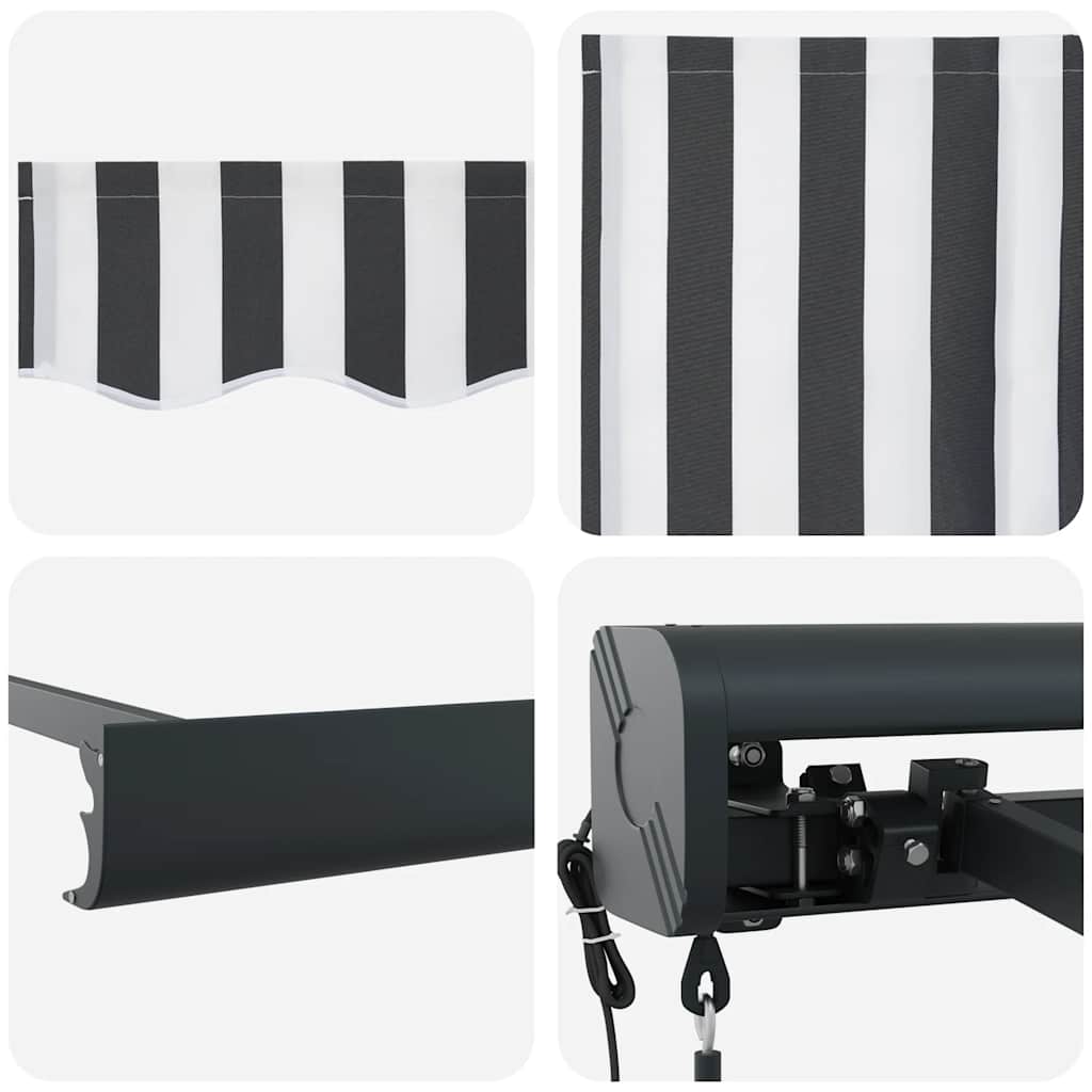 Tenda na uvlačenje antracit i bijela 3x2,5 m tkanina i aluminij