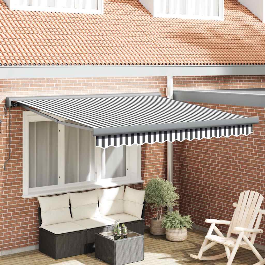Tenda na uvlačenje antracit i bijela 3x2,5 m tkanina i aluminij