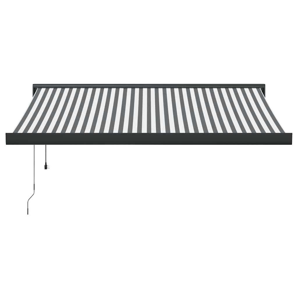 Tenda na uvlačenje antracit-bijela 3,5x2,5 m tkanina i aluminij