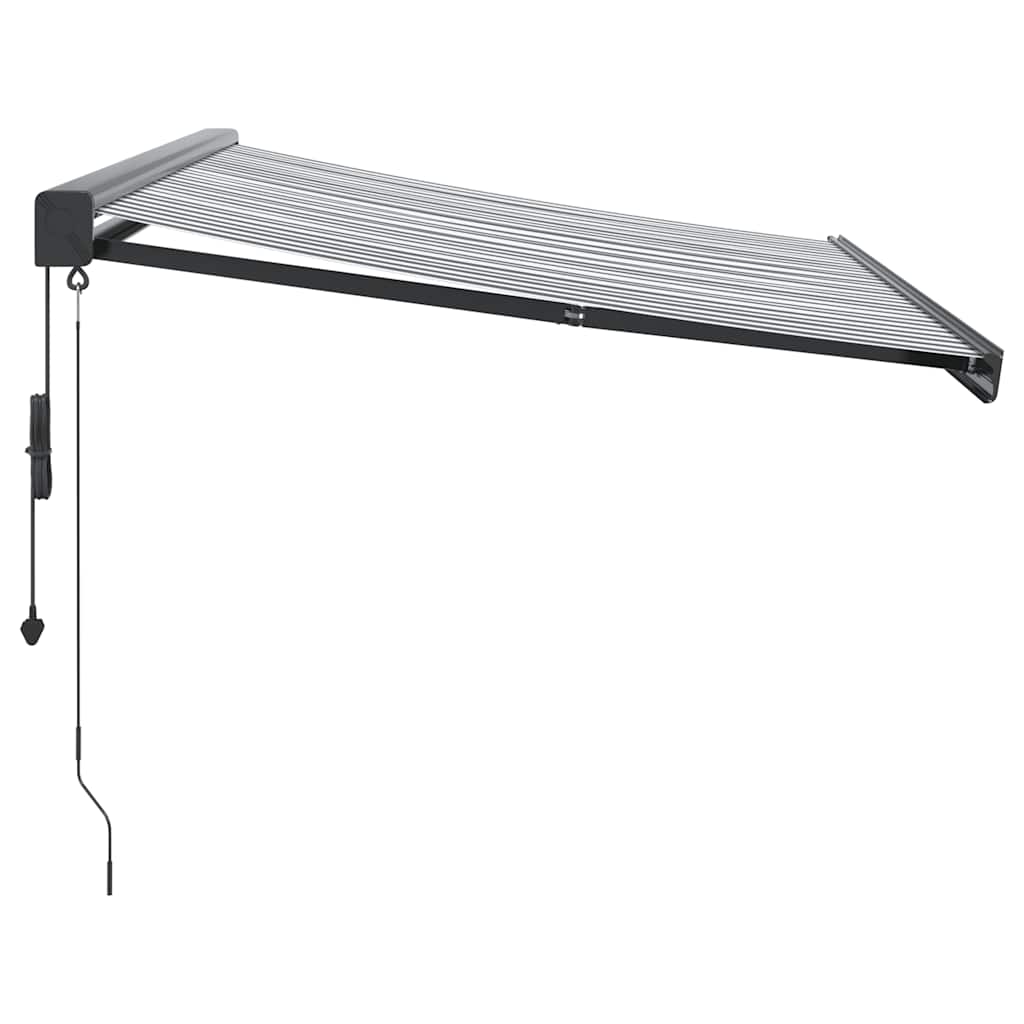 Tenda na uvlačenje antracit-bijela 3,5x2,5 m tkanina i aluminij