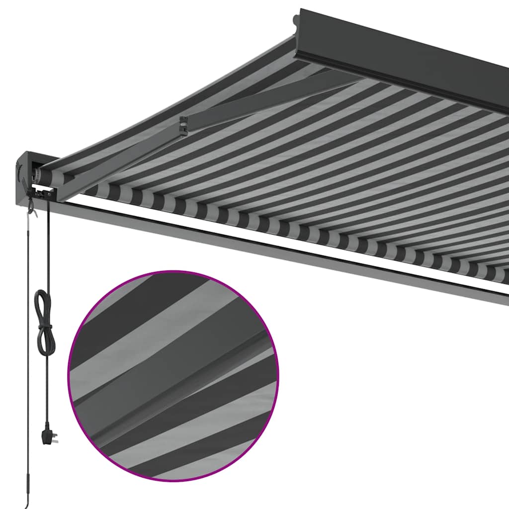 Tenda na uvlačenje antracit-bijela 3,5x2,5 m tkanina i aluminij