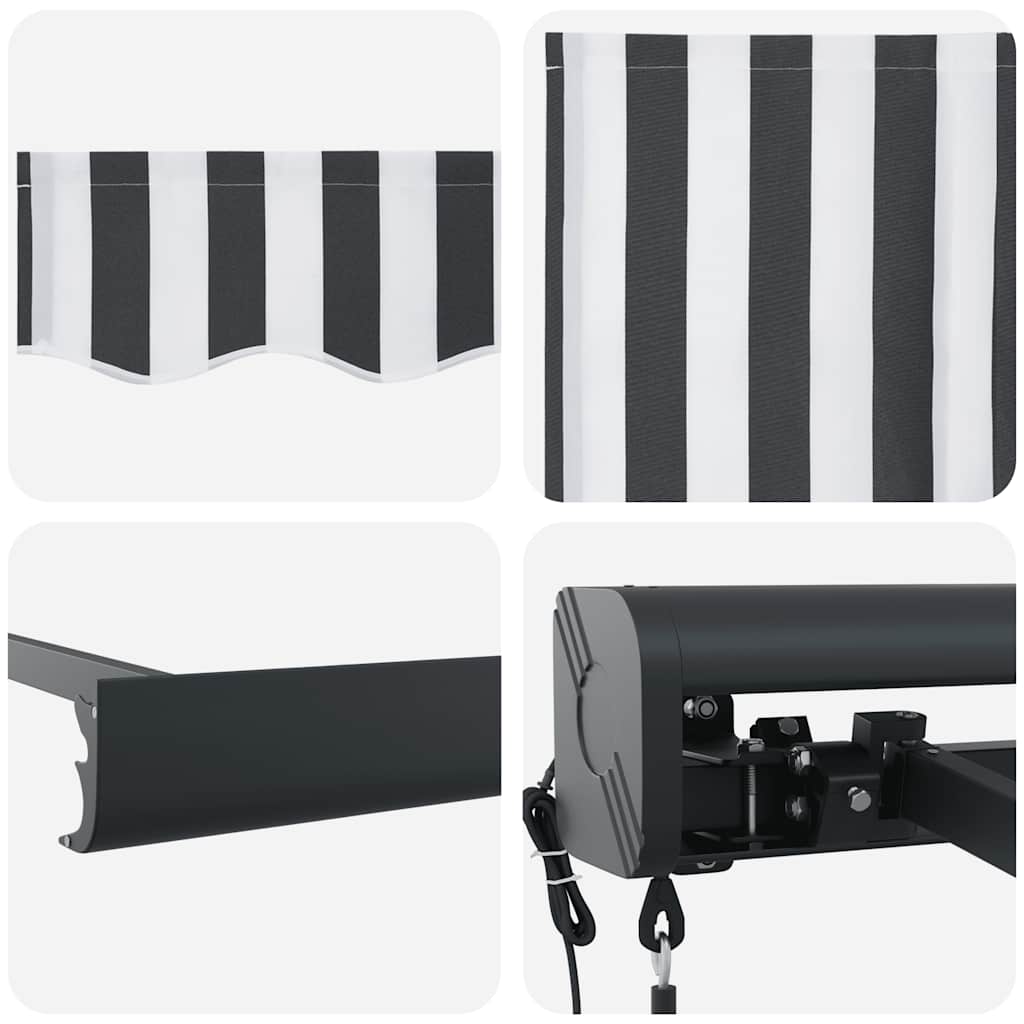 Tenda na uvlačenje antracit-bijela 4,5x3 m tkanina i aluminij