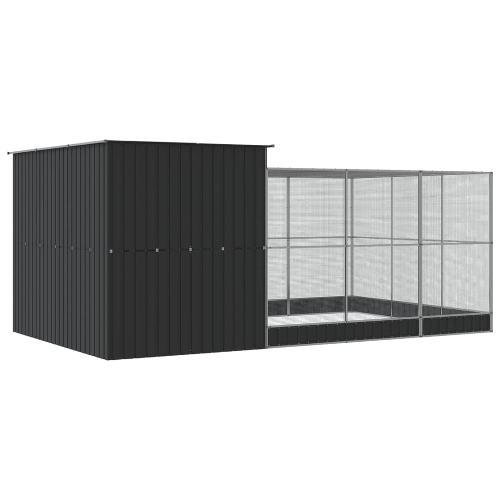 Kavez za ptice s produžetkom srebrni 497x303x216 cm čelični