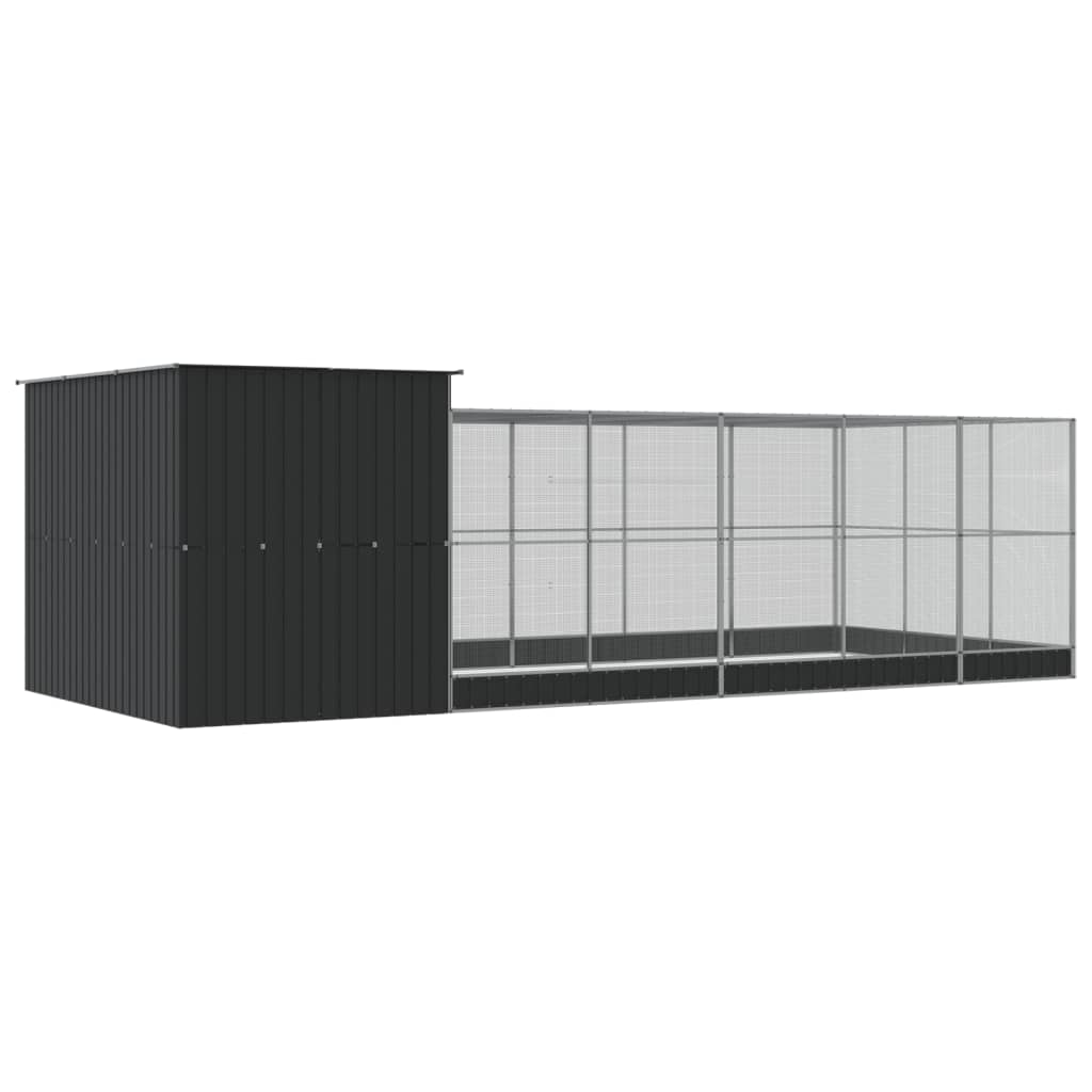 Kavez za ptice s produžetkom srebrni 704x303x216 cm čelični
