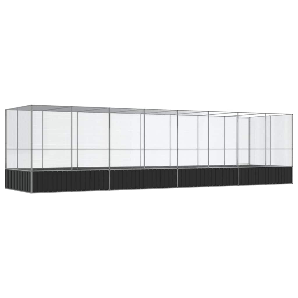 Kavez za ptice s produžetkom srebrni 832x207x212 cm čelični