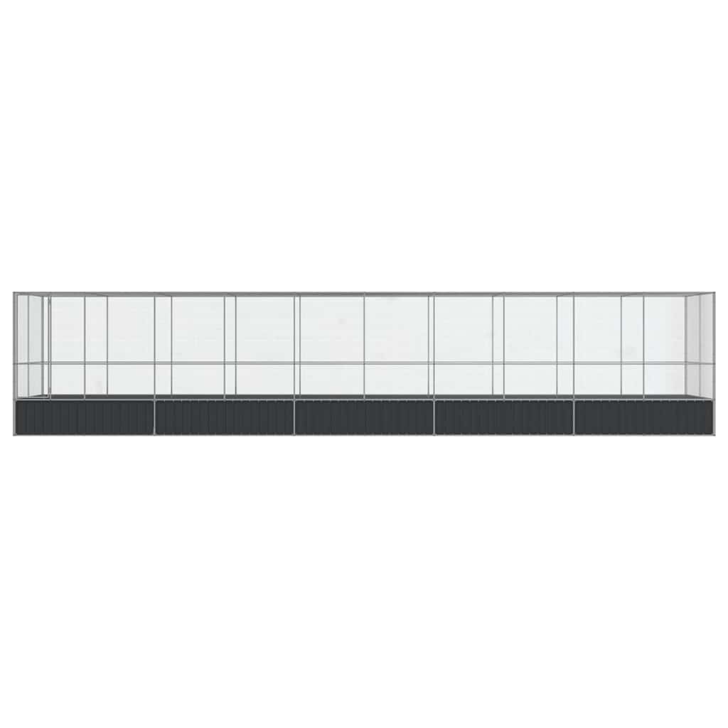Kavez za ptice s produžetkom srebrni 1039x207x212 cm čelični
