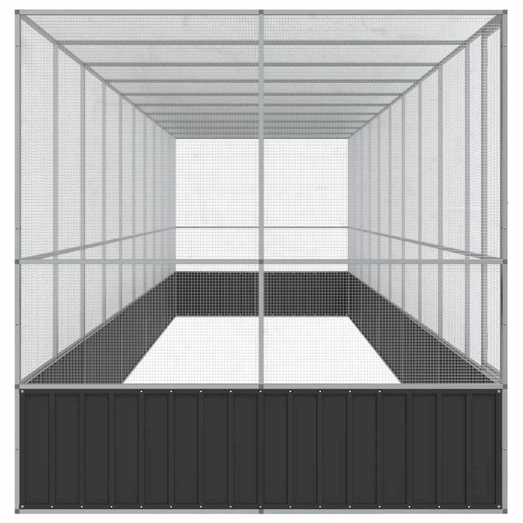 Kavez za ptice s produžetkom srebrni 1039x207x212 cm čelični