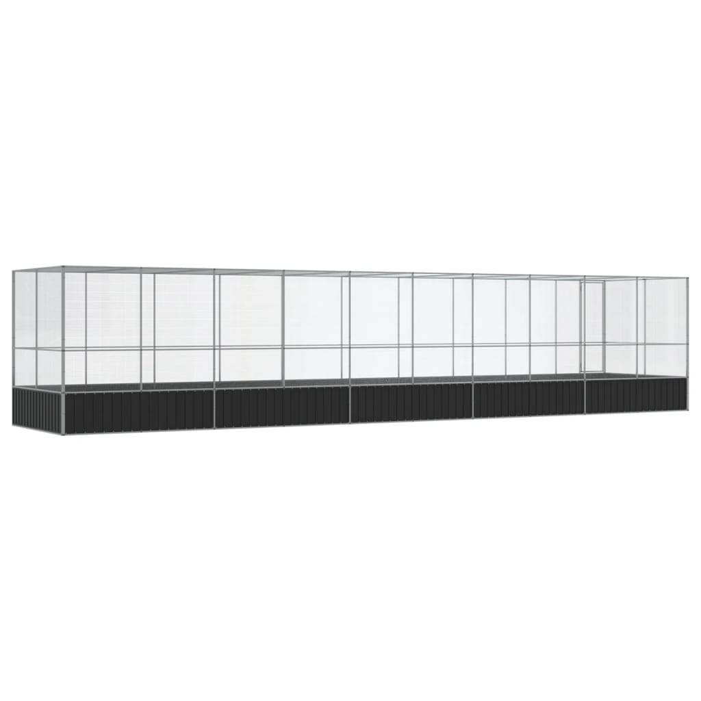 Kavez za ptice s produžetkom srebrni 1039x207x212 cm čelični