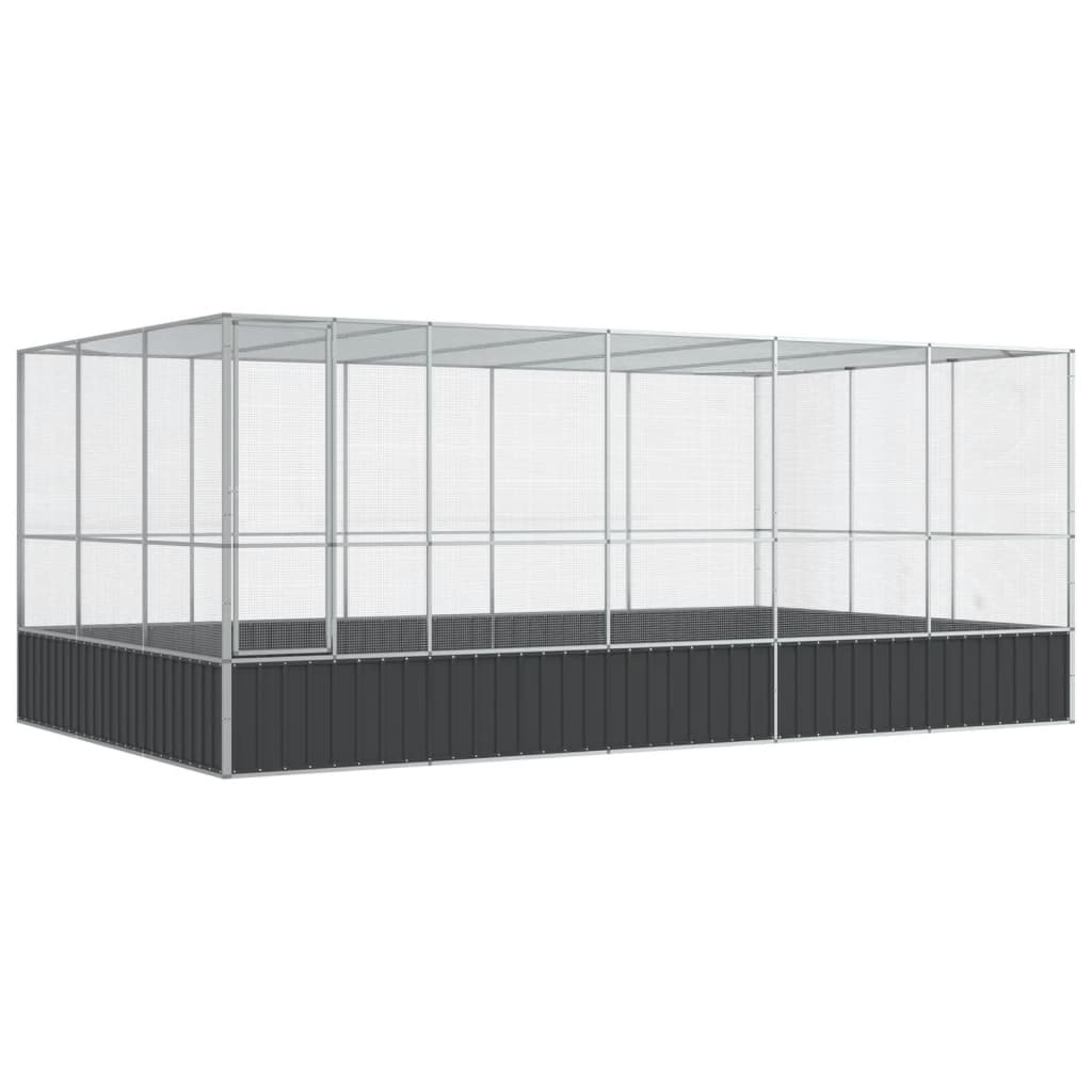 Kavez za ptice s produžetkom srebrni 518x307x212 cm čelični