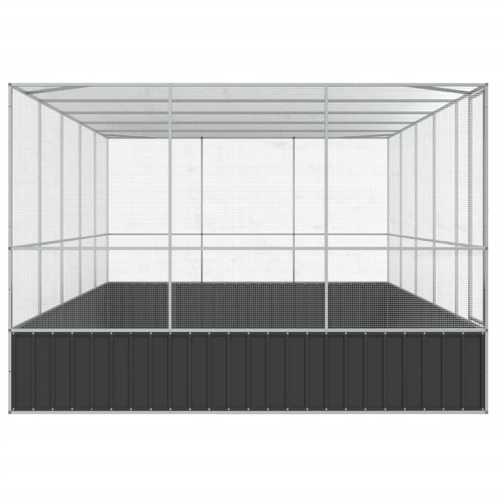 Kavez za ptice s produžetkom srebrni 518x307x212 cm čelični