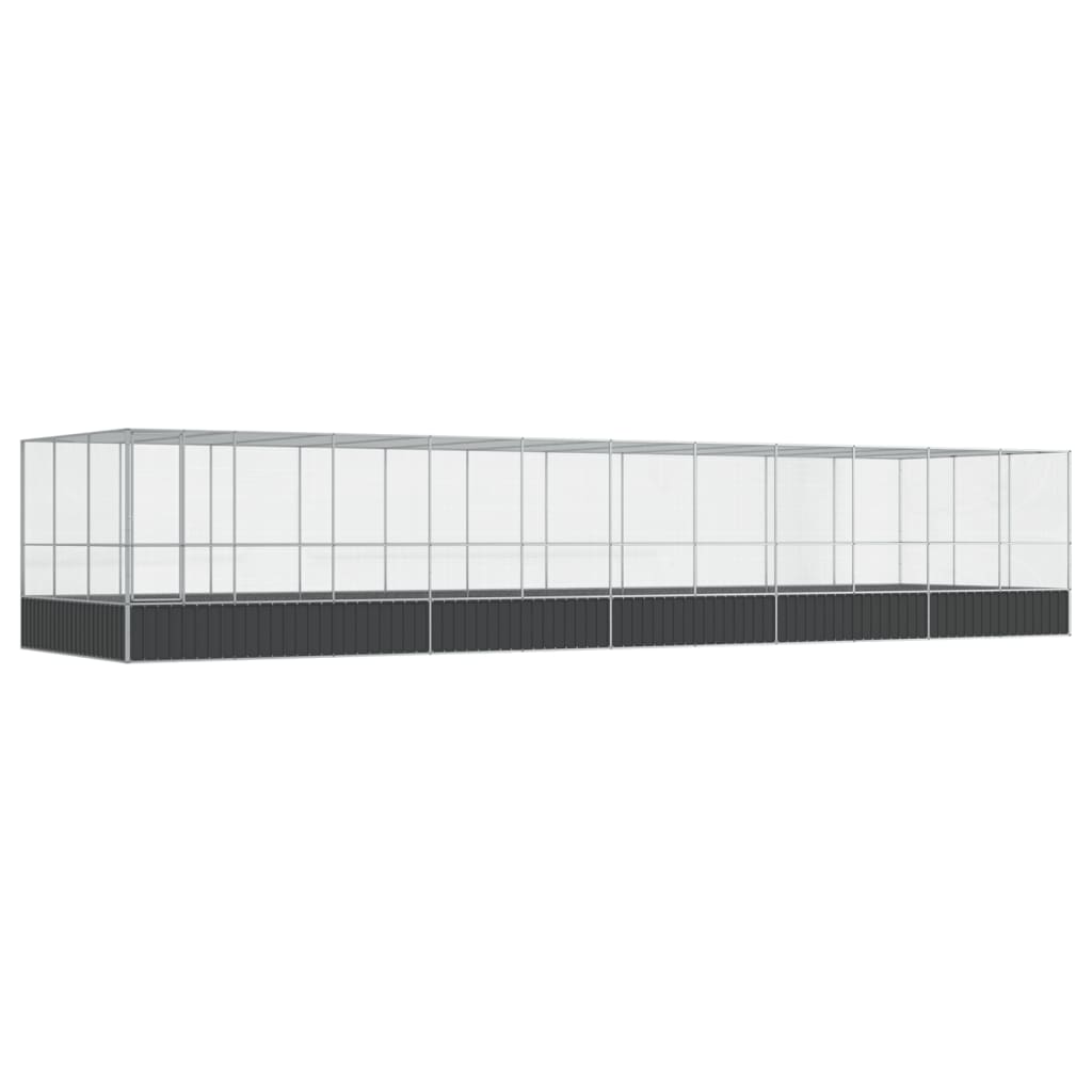 Kavez za ptice s produžetkom srebrni 1139x307x212 cm čelični