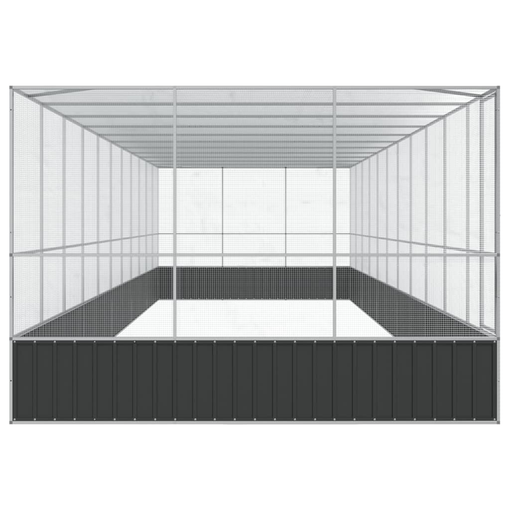 Kavez za ptice s produžetkom srebrni 1139x307x212 cm čelični