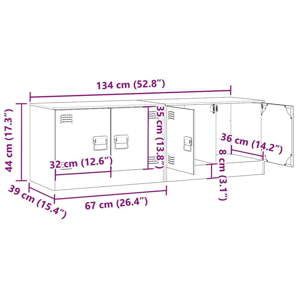 TV ormarići 2 kom bijeli 67 x 39 x 44 cm čelični
