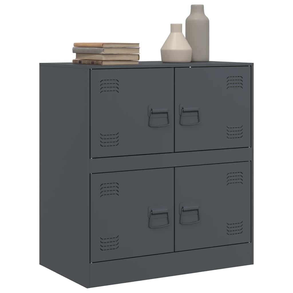 Komoda antracit 67 x 39 x 73 cm čelična