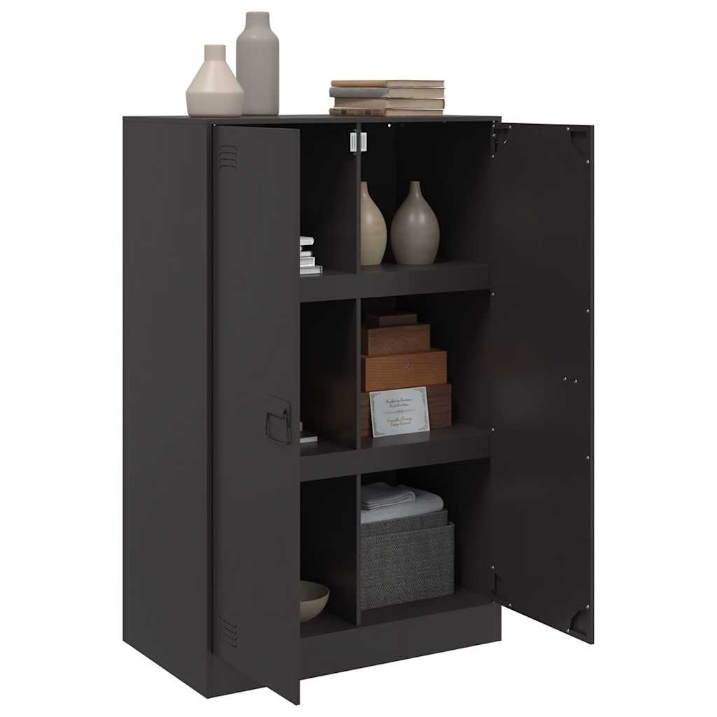 Komoda crna 67 x 39 x 107 cm čelična