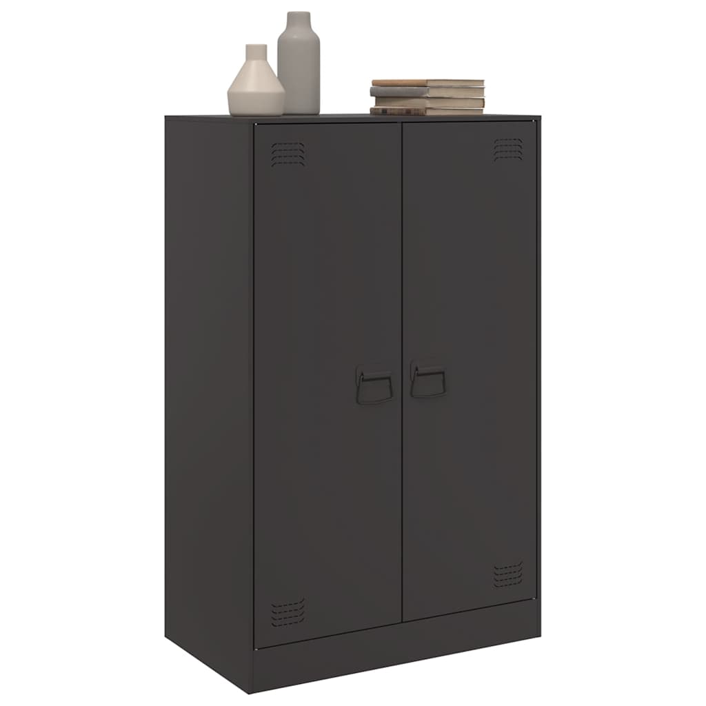 Komoda crna 67 x 39 x 107 cm čelična