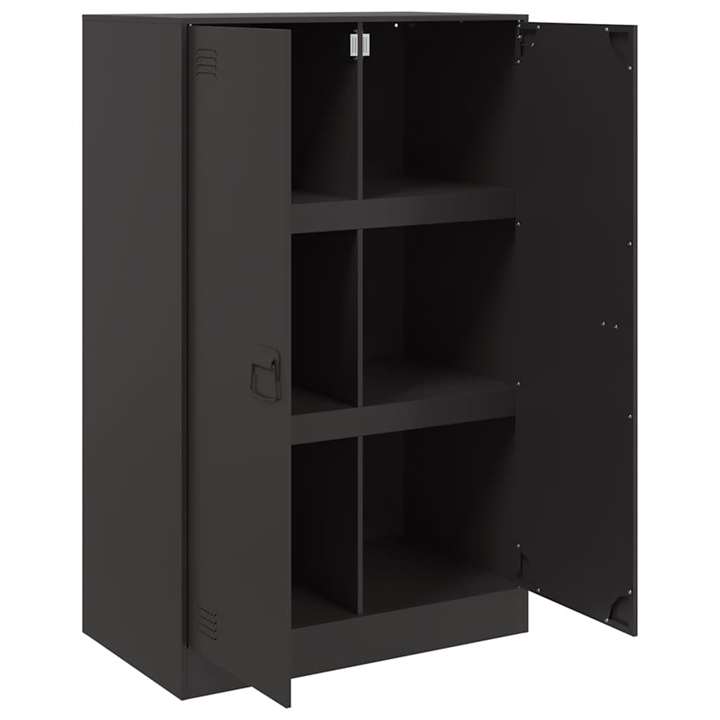 Komoda crna 67 x 39 x 107 cm čelična