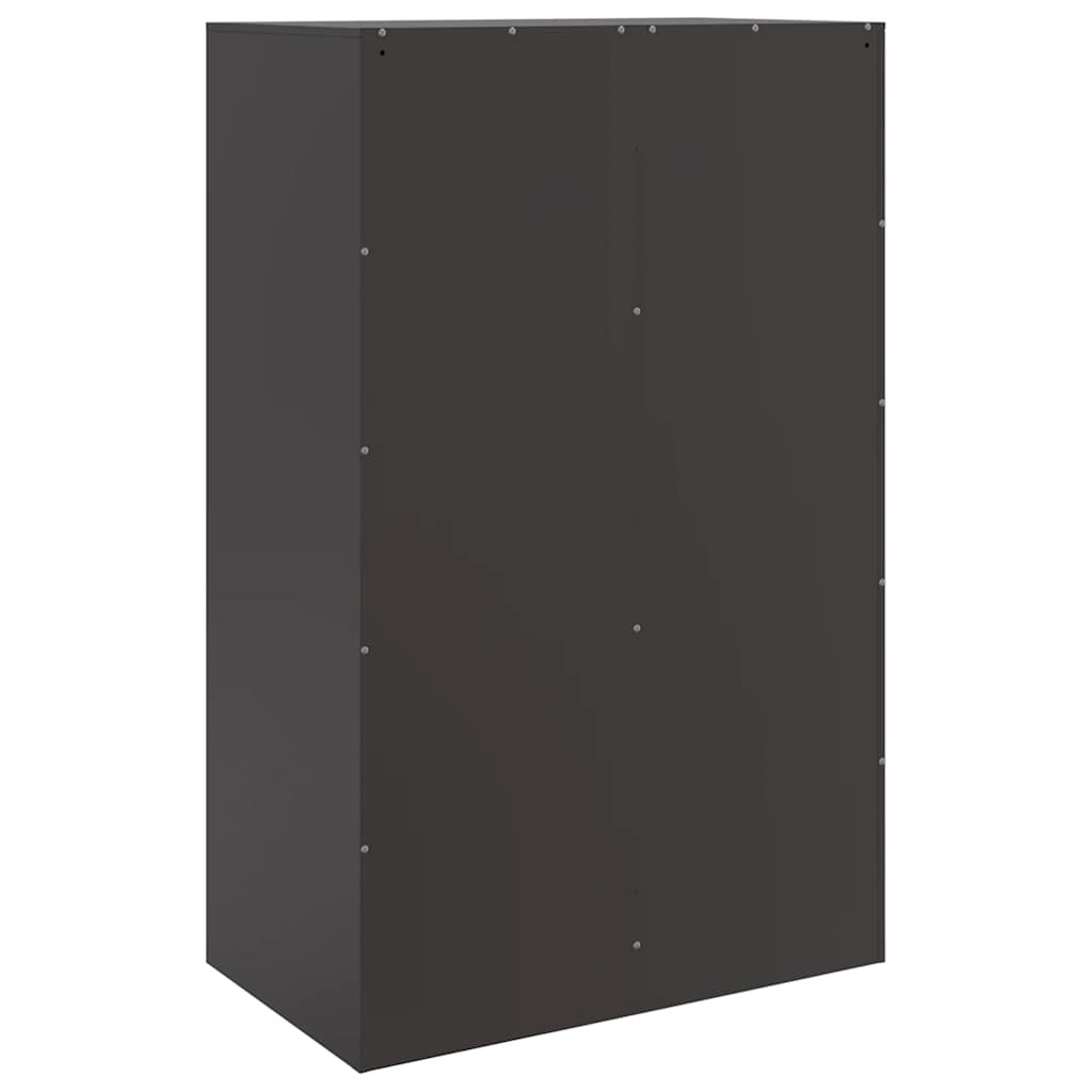 Komoda crna 67 x 39 x 107 cm čelična