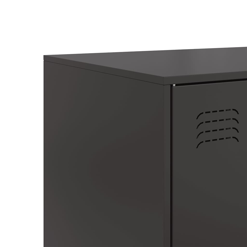 Komoda crna 67 x 39 x 107 cm čelična