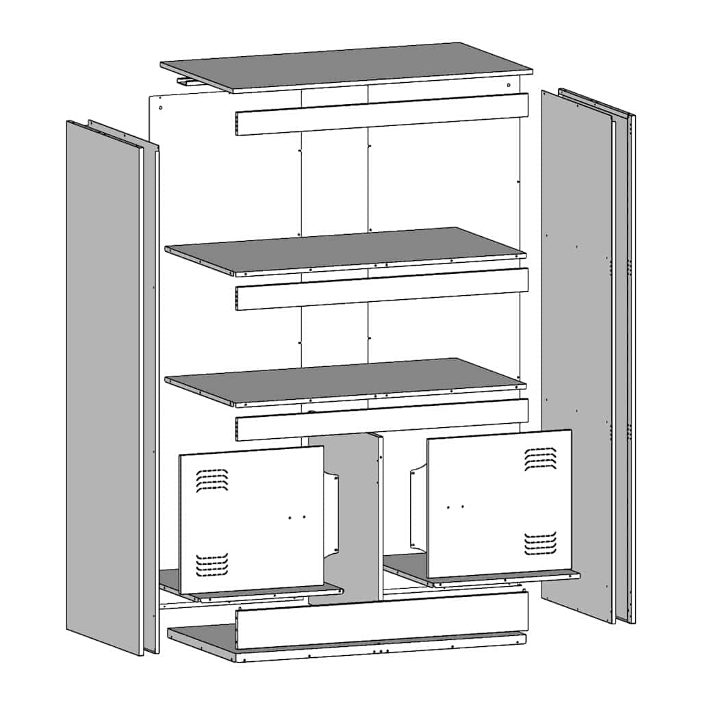Komoda crna 67 x 39 x 107 cm čelična