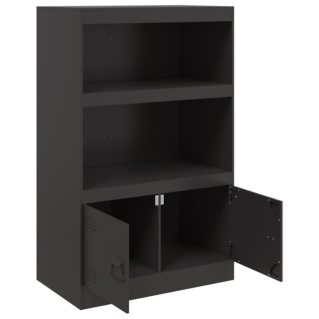 Komoda crna 67 x 39 x 107 cm čelična