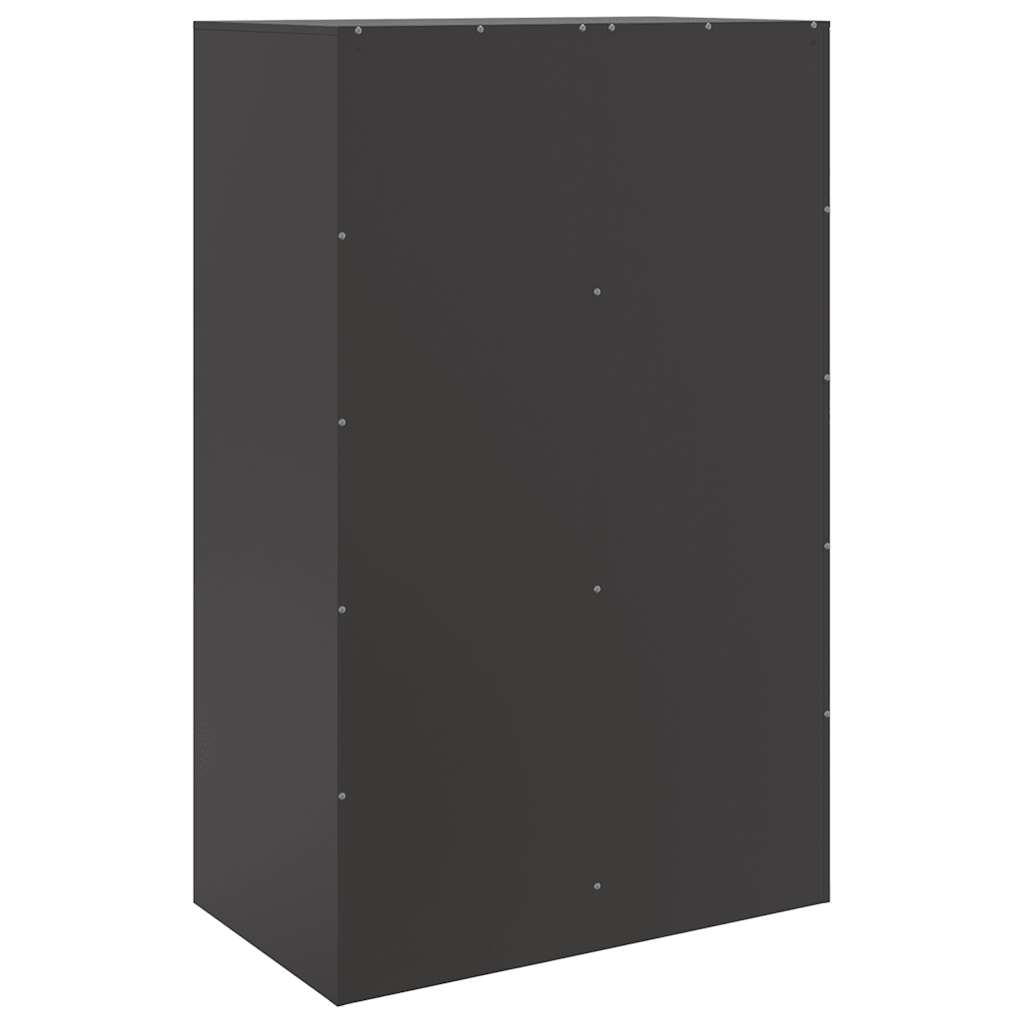 Komoda crna 67 x 39 x 107 cm čelična