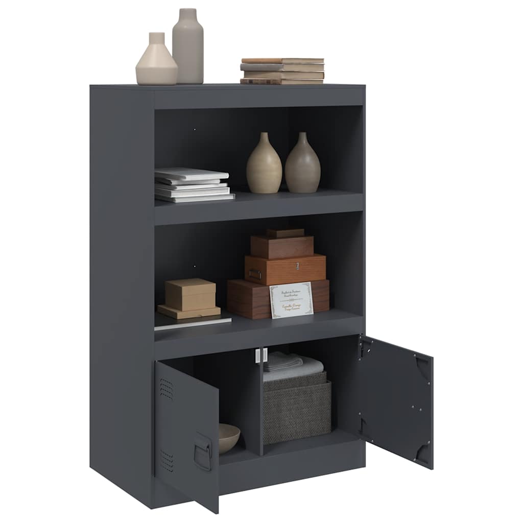 Komoda antracit 67 x 39 x 107 cm čelična