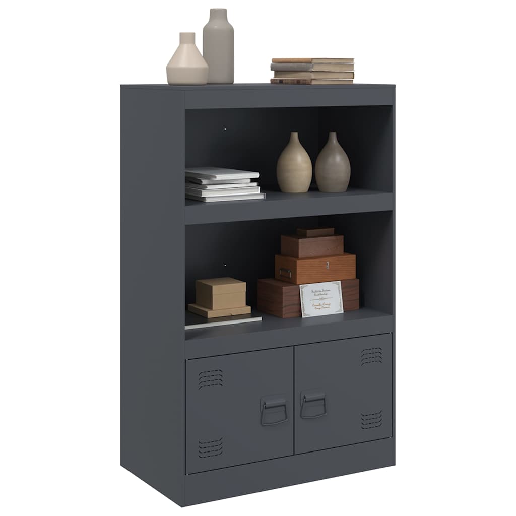 Komoda antracit 67 x 39 x 107 cm čelična