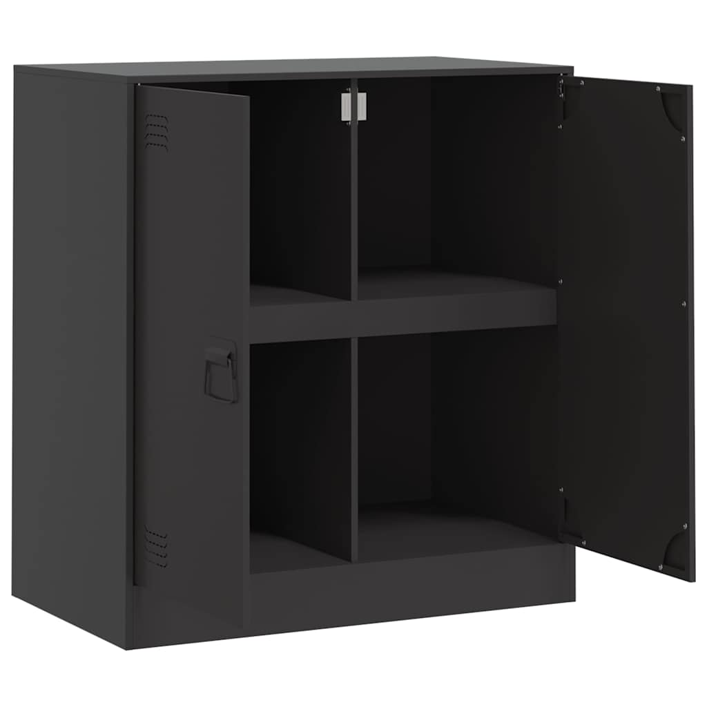 Komoda crna 67 x 39 x 73 cm čelična