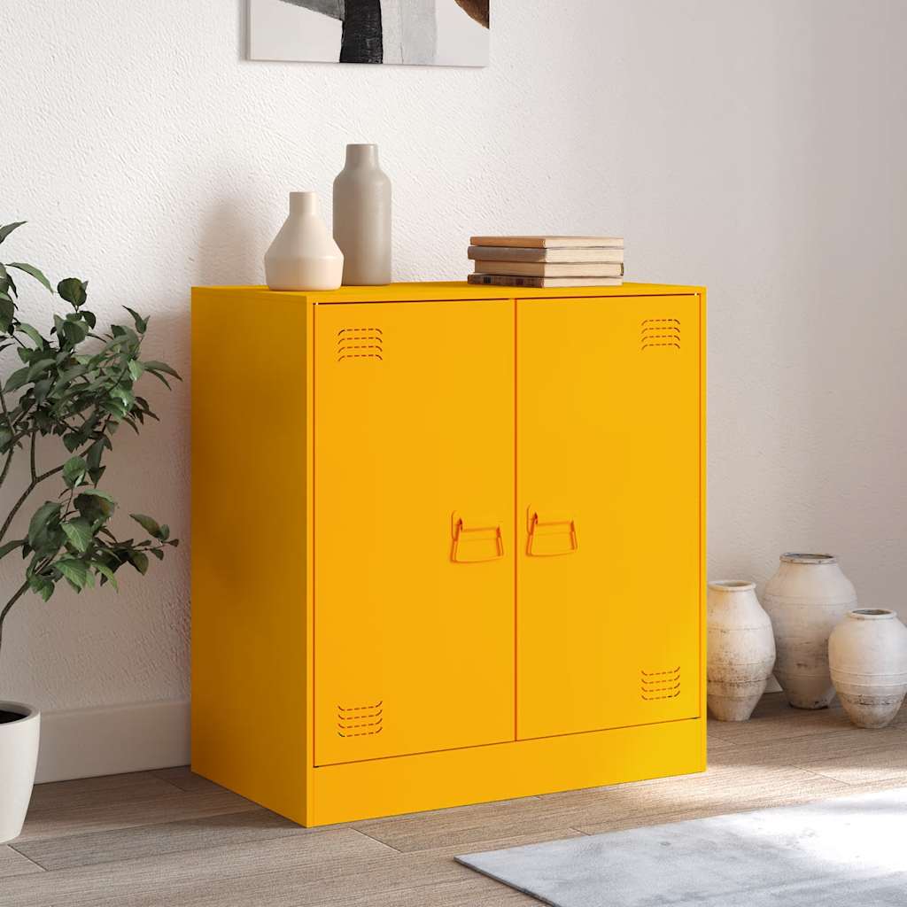 Komoda boja senfa 67 x 39 x 73 cm čelični