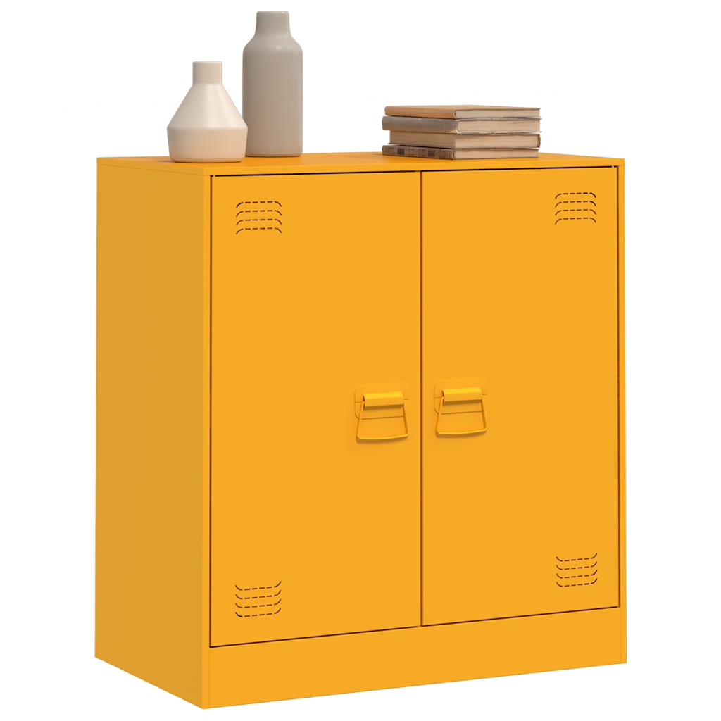 Komoda boja senfa 67 x 39 x 73 cm čelični