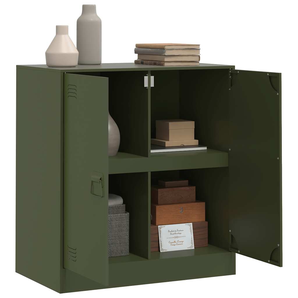 Komoda maslinastozeleni 67 x 39 x 73 cm čelična