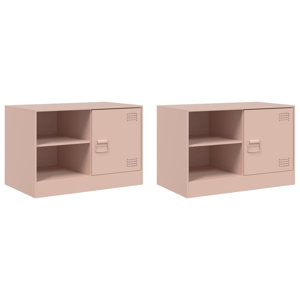 TV ormarići 2 kom ružičasti 67 x 39 x 44 cm čelični
