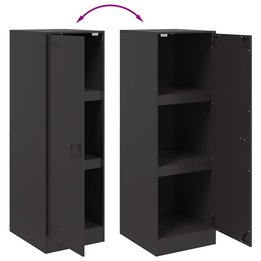 Komoda crna 34,5 x 39 x 107 cm čelična