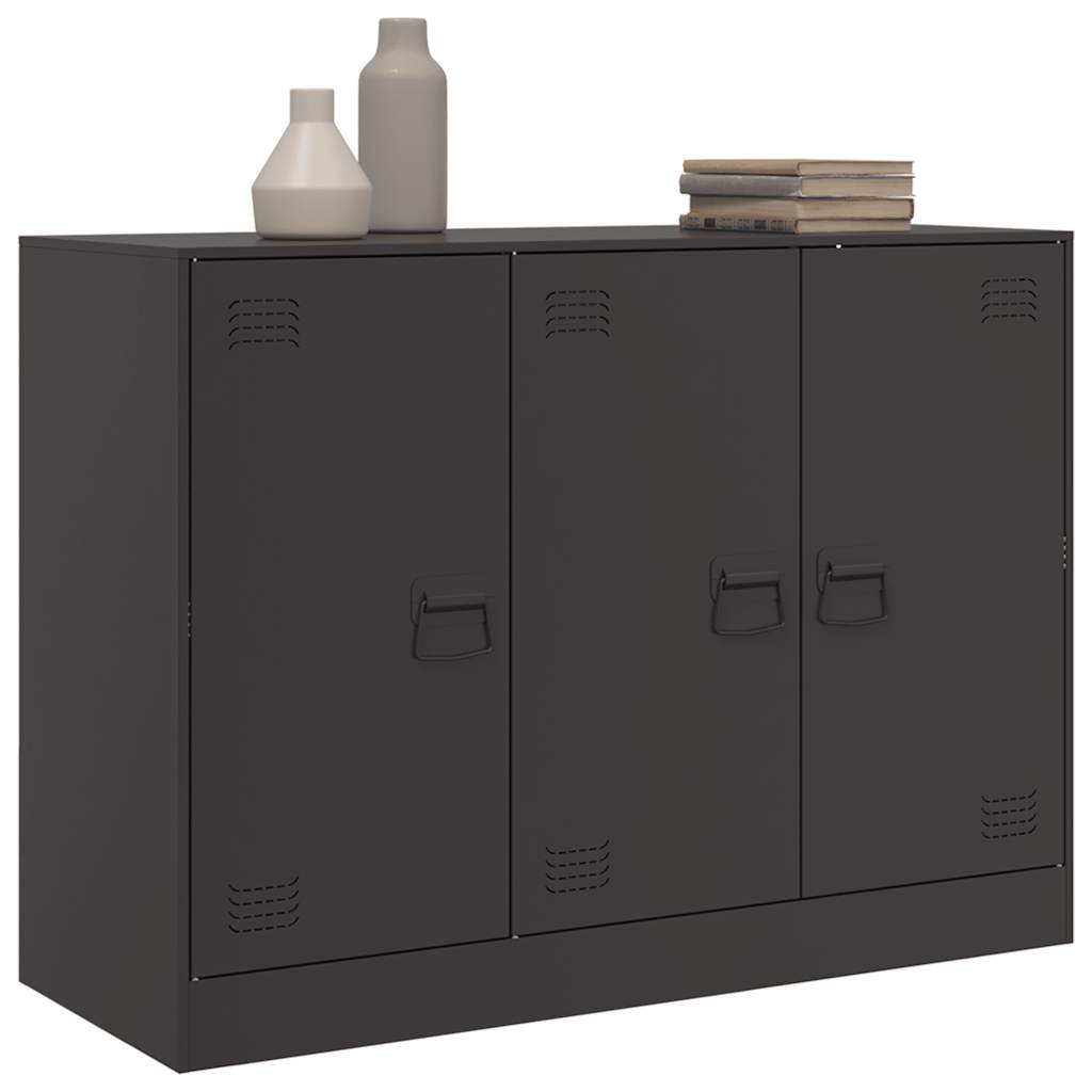 Komoda crna 99 x 39 x 73 cm čelična