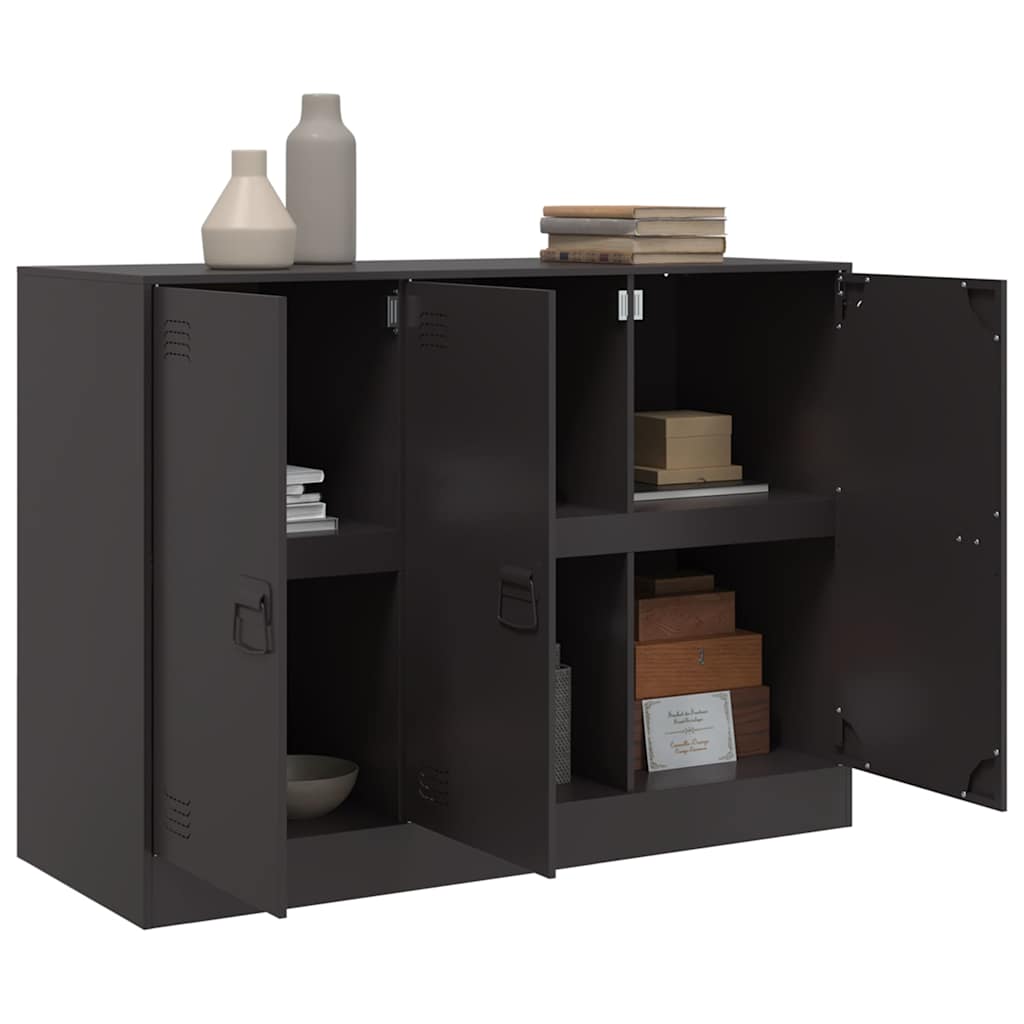 Komoda crna 99 x 39 x 73 cm čelična