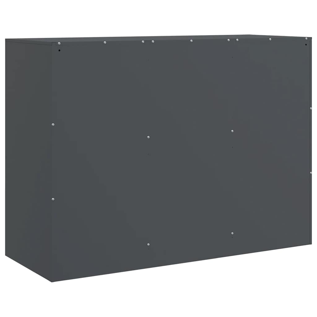 Komoda antracit 99 x 39 x 73 cm čelična
