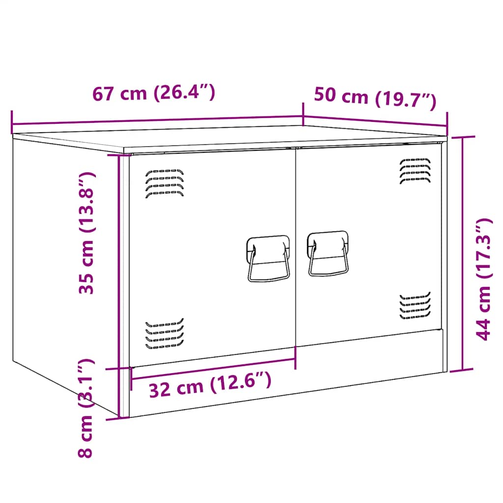 Stolić za kavu crni 67 x 50 x 44 cm čelični