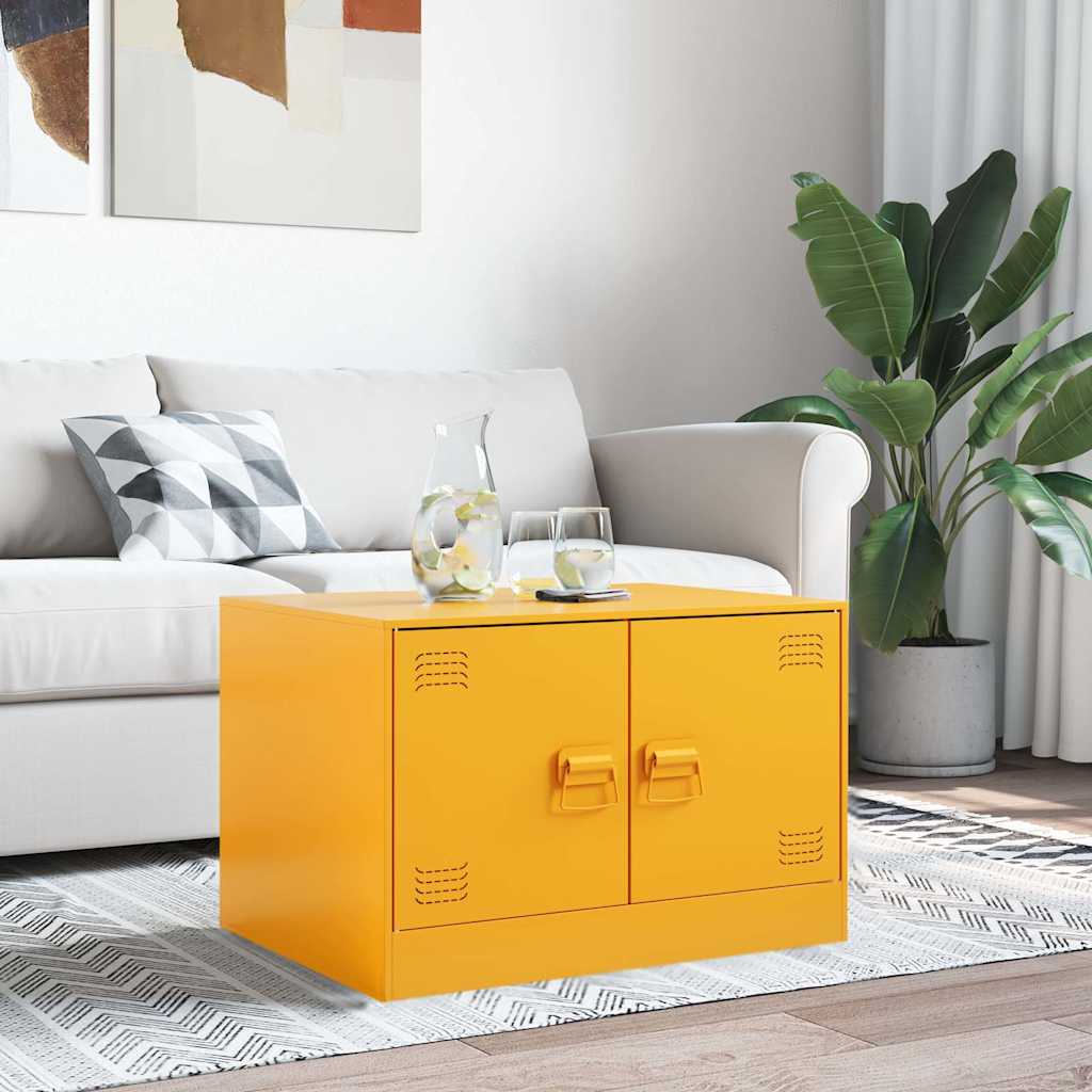 Stolić za kavu boja senfa 67 x 50 x 44 cm čelični