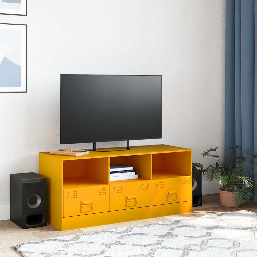 TV ormarić boja senfa 99 x 39 x 44 cm čelični