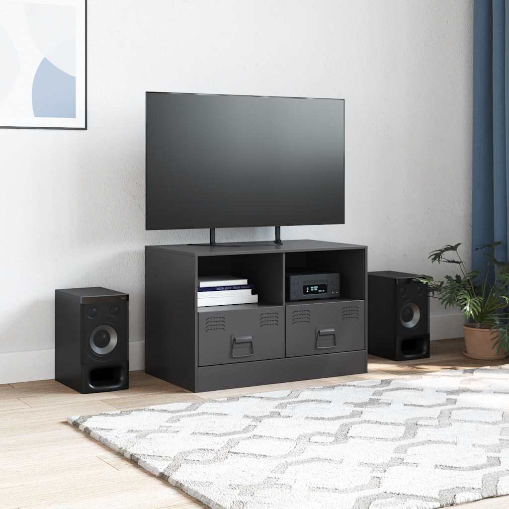 TV ormarić crni 67 x 39 x 44 cm čelični