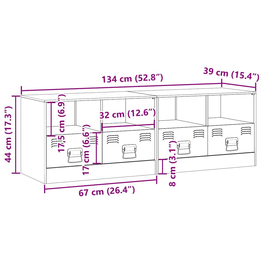 TV ormarići 2 kom ružičasti 67 x 39 x 44 cm čelični
