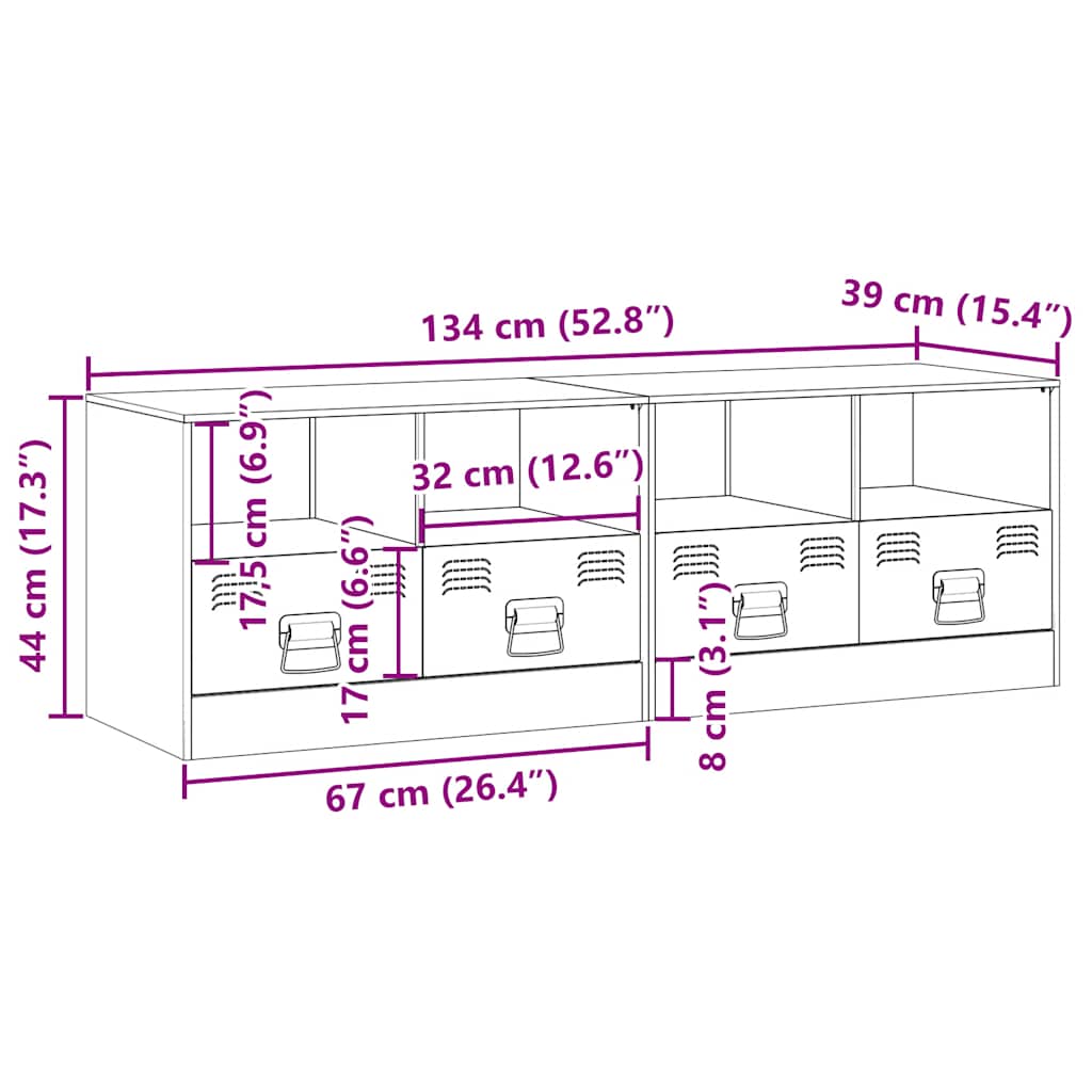 TV ormarići 2 kom bijeli 67 x 39 x 44 cm čelični