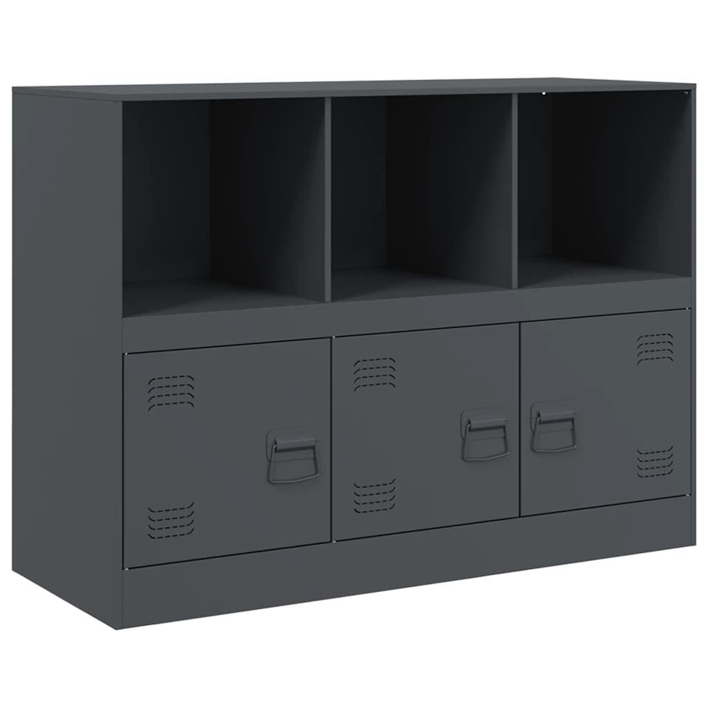 Komoda antracit 99 x 39 x 73 cm čelična