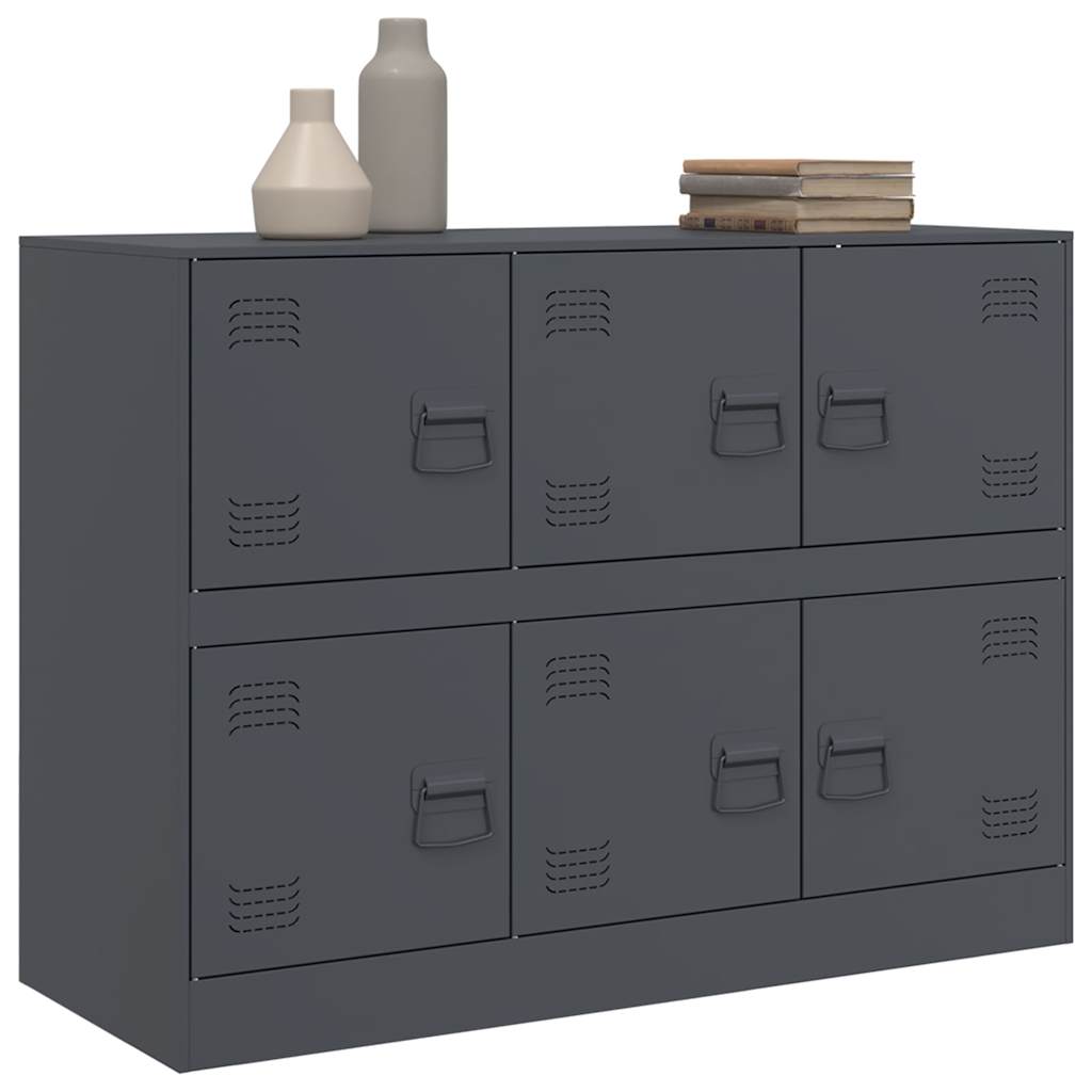 Komoda antracit 99 x 39 x 73 cm čelična