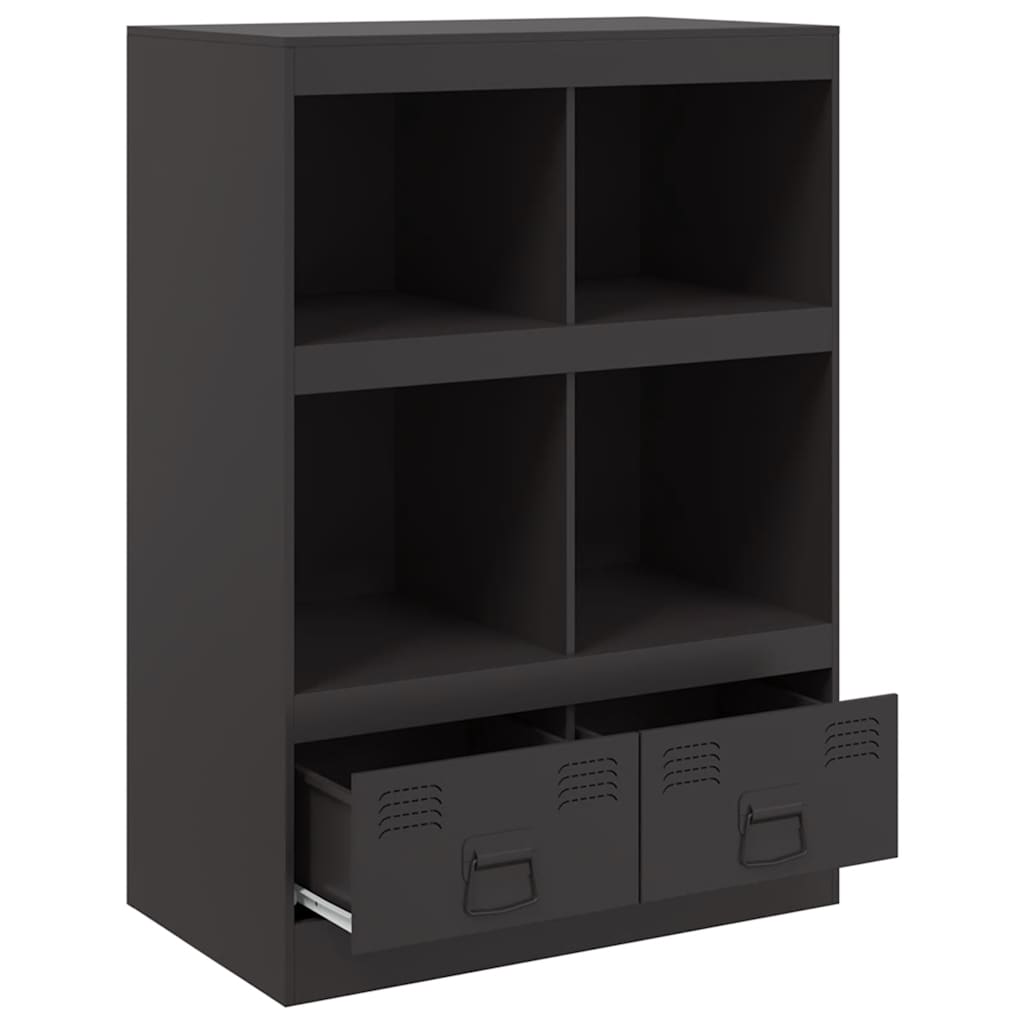 Visoka komoda crna 67 x 39 x 95 cm čelična