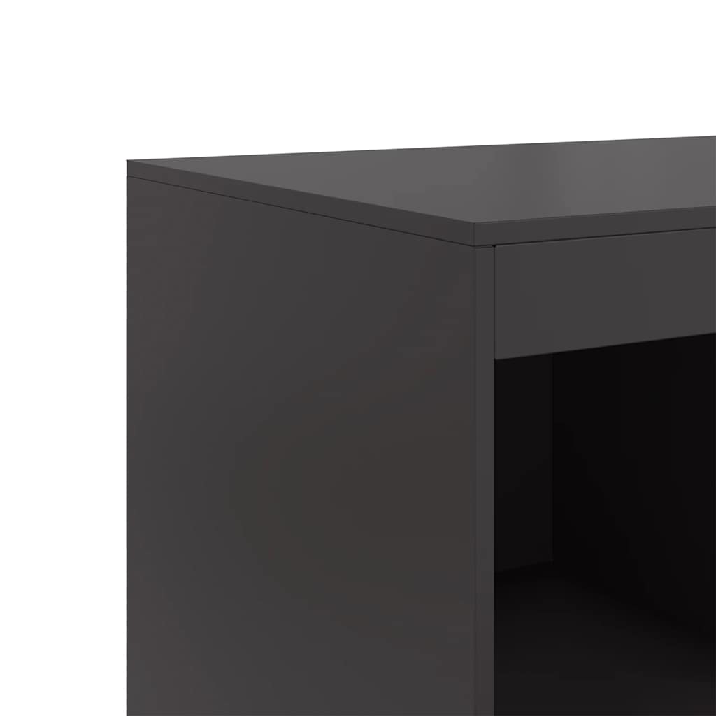 Visoka komoda crna 67 x 39 x 95 cm čelična