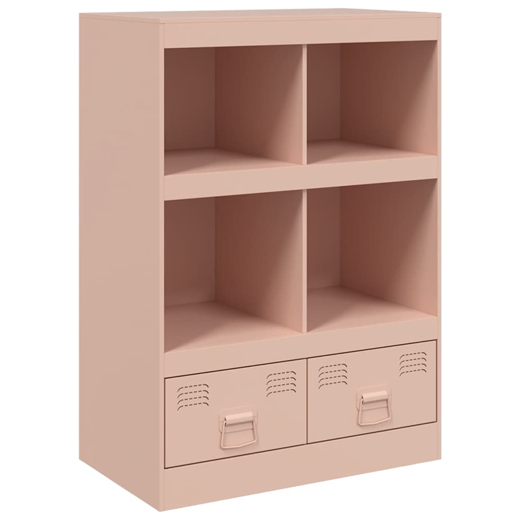 Visoka komoda ružičasta 67 x 39 x 95 cm čelična