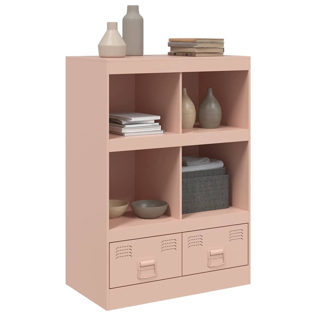 Visoka komoda ružičasta 67 x 39 x 95 cm čelična